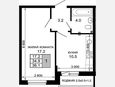 1-комнатная квартира, 34.90 м², 2/16 этаж фото 0