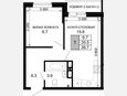 1-комнатная квартира, 35.50 м², 4/16 этаж фото 0