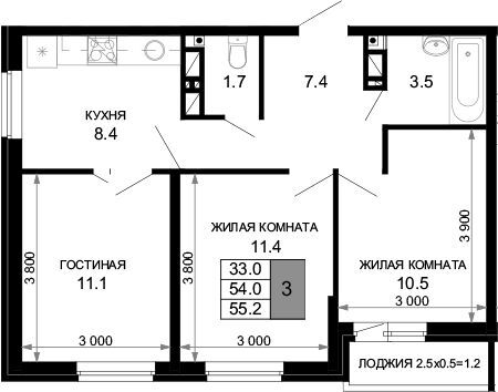 3-комн. квартира фото 0